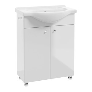 Bathroom Vanity Unit with Wash-Basin Pat 65 cm, white gloss