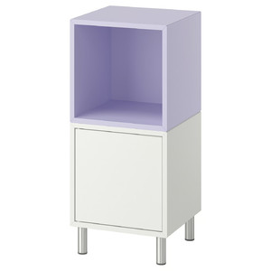 EKET Cabinet combination with legs, white/pale lilac, 35x35x80 cm