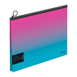 Zipper Bag for Documents PP A4 335x24mm Radiance 1pc, blue-pink