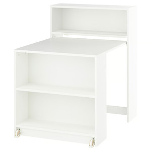 BILLY Bookcase with foldable table, white, 80x33/112x106 cm
