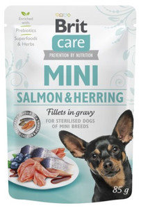 Brit Care Dog Mini Salmon & Herring in Gravy Sterilised Pouch 85g
