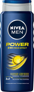 Nivea Men Power Fresh Shower Gel Body Face Hair 500ml