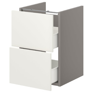 ENHET Base cb f washbasin w 2 drawers, grey/white, 40x42x60 cm