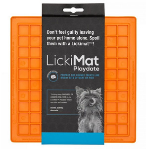 LickiMat Playdate for Dogs, soft, orange
