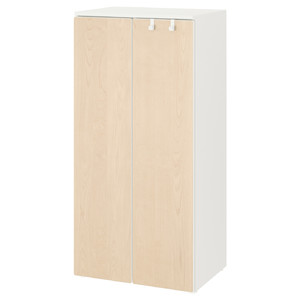 SMÅSTAD / PLATSA Wardrobe, white, birch, 60x40x123 cm