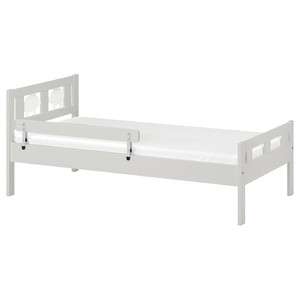 KRITTER Bed frame with slatted bed base, grey, 70x160 cm