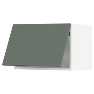 METOD Wall cabinet horizontal w push-open, white/Bodarp grey-green, 60x40 cm