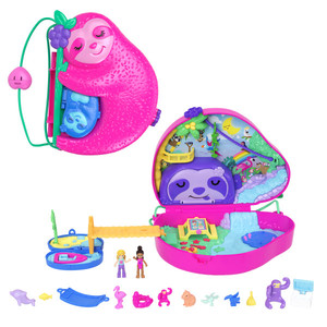 Polly Pocket Dolls And Playset Sloth Family 2-in-1 Purse HRD40 4+