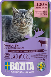 Bozita Cat Senior 8+ Beef Chunks in Sauce Cat Wet Food 85g