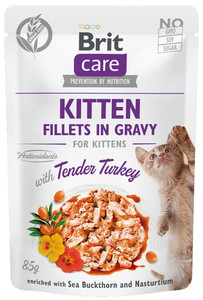 Brit Care Cat Fillets In Gravy Kitten Tender Turkey Pouch 85g