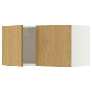 METOD Wall cabinet with 2 doors, white/Sinarp oak veneer, 80x40 cm