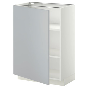 METOD Base cabinet with shelves, white/Veddinge grey, 60x37 cm