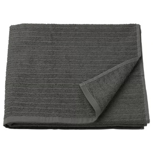 VÅGSJÖN Bath towel, dark grey, 70x140 cm