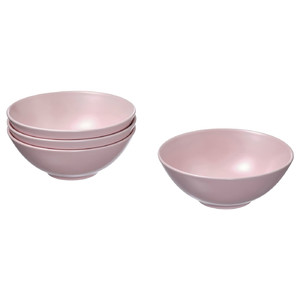 FÄRGKLAR Bowl, matt light pink, 16 cm, 4 pack