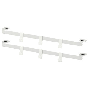 HJÄLPA 2 susp rails+6 hooks+2 pck fittings, white, 55 cm