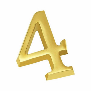 Self Adhesive House Digit "4" 50 mm, gold