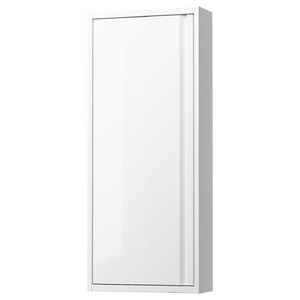 ÄNGSJÖN Wall cabinet with door, high-gloss white, 40x15x95 cm