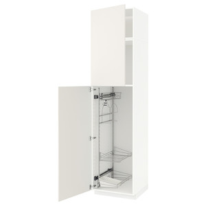 METOD High cabinet with cleaning interior, white/Veddinge white, 60x60x240 cm