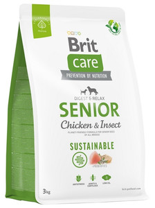 Brit Care Sustainable Senior Chicken & Insect Dog Dry Food 3kg