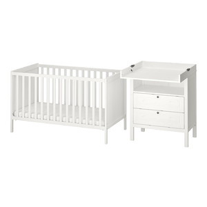 SUNDVIK 2-piece baby furniture set, white, 70x140 cm