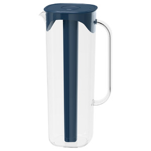 MOPPA Jug with lid, dark blue, transparent, 1.7 l