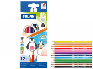 Milan Triangular Coloured Pencils 12 Colours