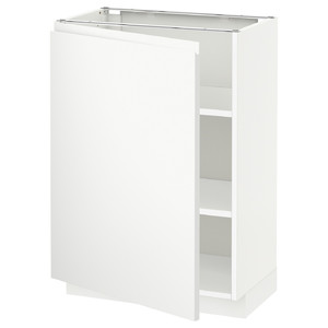 METOD Base cabinet with shelves, white/Voxtorp matt white, 60x37 cm