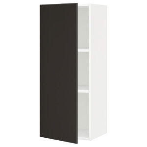 METOD Wall cabinet with shelves, white/Kungsbacka anthracite, 40x100 cm