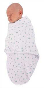 Bo Jungle B-Wrap Baby Wrapping Blanket Blue Stars Small 0-4m