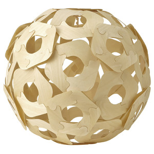 ÖDLEBLAD Pendant lamp shade, birch veneer, 48 cm