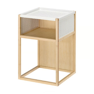 GILLERSBERG Bedside table, bamboo/white, 39x39x56 cm