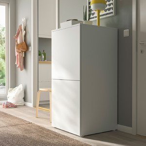 PLATSA Storage combination with doors, white/Fonnes white, 60x57x123 cm