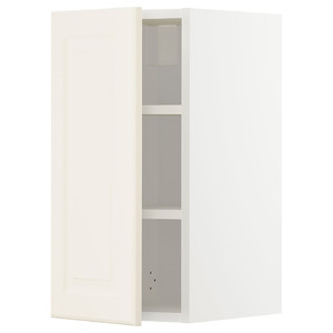 METOD Wall cabinet with shelves, white/Bodbyn off-white, 30x60 cm