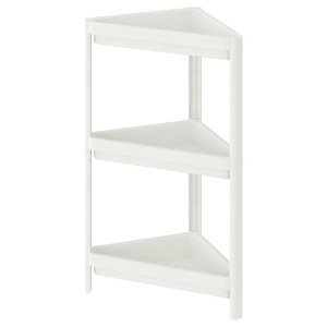 VESKEN Corner shelf unit, white, 33x33x71 cm