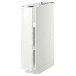 METOD Base cabinet with shelves, white/Ringhult white, 20x60 cm