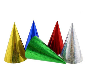 Party Paper Hats 3pcs, assorted colours