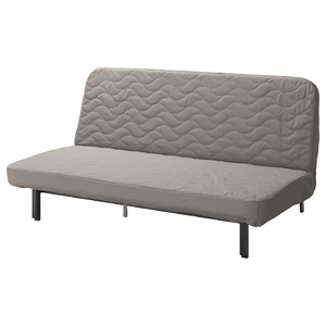 NYHAMN 3-seater sofa bed with polyurethane foam mattress/Knisa grey/beige