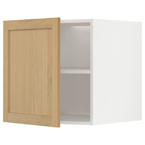 METOD Top cabinet for fridge/freezer, white/Forsbacka oak, 60x60 cm