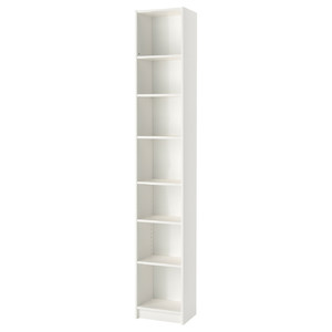 BILLY Bookcase with height extension unit, white, 40x40x237 cm