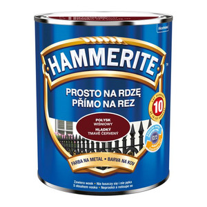 Hammerite Direct To Rust Metal Paint 0.7l, gloss cherry red
