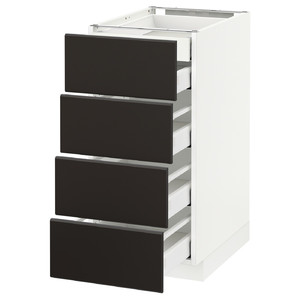 METOD / MAXIMERA Base cb 4 frnts/2 low/3 md drwrs, white, Kungsbacka anthracite, 40x60 cm