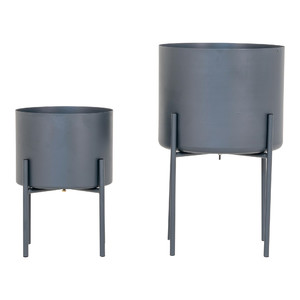 Set of 2 Plant Stands Pawia, grey