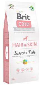 Brit Care Dry Dog Food Grain Free Adult Hair & Skin - Insects & Fish 12kg