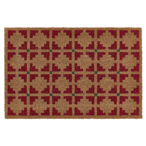 VATTENTORN Door mat, indoor, natural/red, 40x60 cm