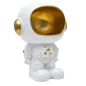 Astronaut Organizer Figurine, white/gold
