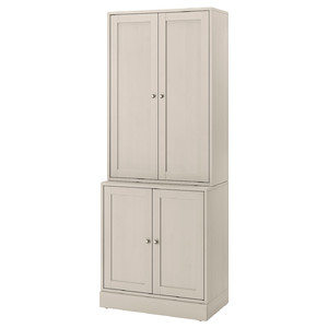HAVSTA Storage combination with doors, grey-beige, 81x47x212 cm