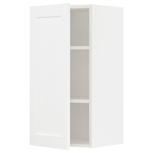 METOD Wall cabinet with shelves, white Enköping/white wood effect, 40x80 cm