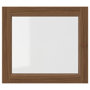 OXBERG Glass door, brown walnut effect, 40x35 cm