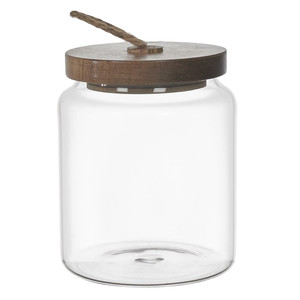 Elegant Glass Jar with Acacia Wood Lid 13 cm