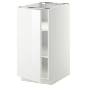METOD Base cabinet with shelves, white/Ringhult white, 40x60 cm